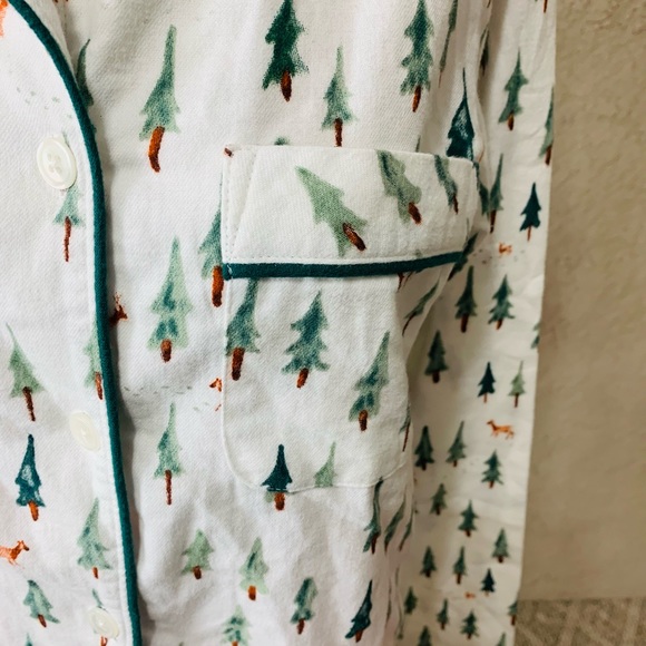 NWT Sleep Sense Christmas Trees Print Portuguese Flannel Sleep Top Size S - Picture 11 of 13